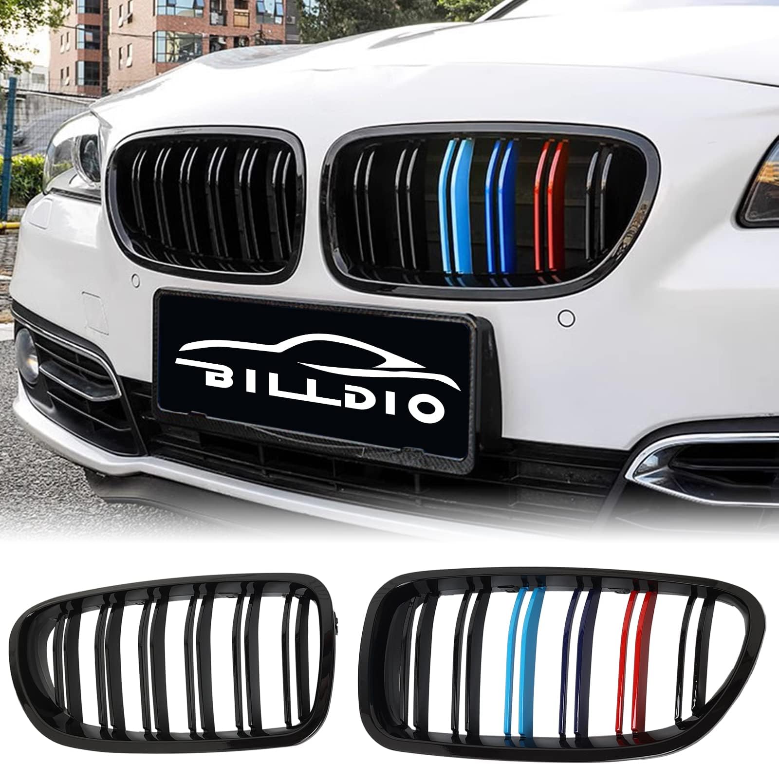 F10 Grille - Front Kidney Color Grill Compatible with 2010-2017 BMW 5 Series F10 F11 F18 Sedan 520i 528i 535d 535i 550i 520i Double Slats