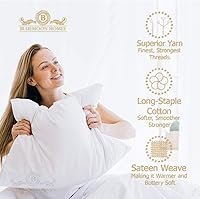 Vista 49 de 100% Cotton Pillow Covers for Queen/Standard Size Pillows - Set of 2 Sateen Pillowcases - Egyptian Cotton Pillow Cases with Long Staple Cotton for