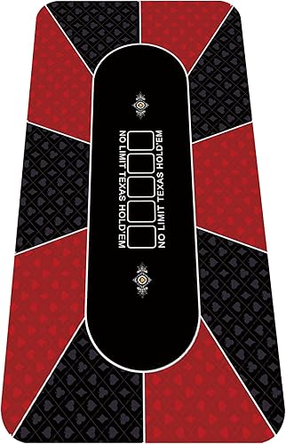 nuveti Mesa de póquer de 47 x 24 pulgadas, cubierta de mesa de póquer portátil Texas Hold'em, mesa de póquer plegable, parte inferior de goma