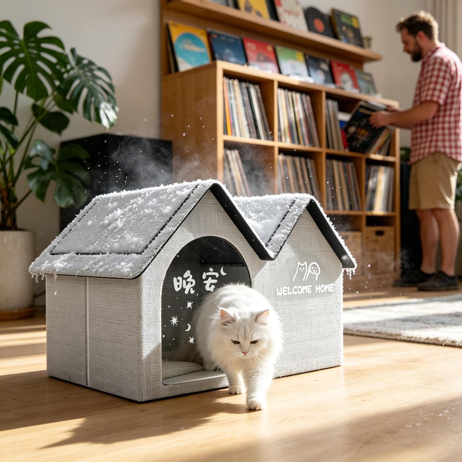 Casa de refrigeración para Gatos con 10 Bolsas de Hielo, casa fría Plegable | casa fría plegable de verano para mascotas, casa de aislada con aire acondicionado para gatos y perros, exterior, interior
