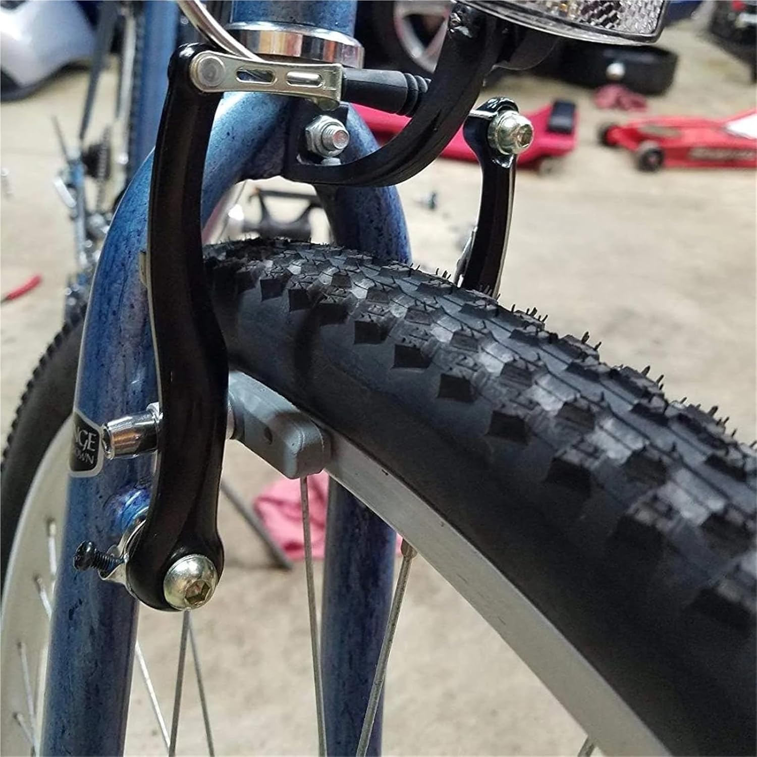 Bicycle V Brake Set Caliper AL Linear Pull with Pads Lever Wire Installation Tool Black