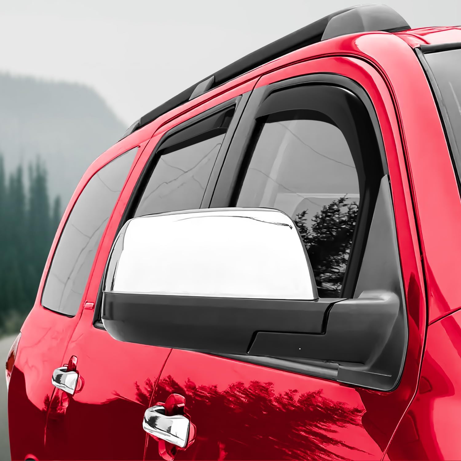 Voron Glass in-Channel Extra Durable Rain Guards for Toyota Sequoia 2008-2022, Window Deflectors, Vent Window Visors, 4 Pieces - 200583