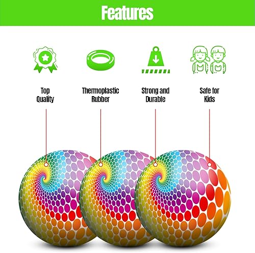 Miniatura 9 de New Bounce Pelotas hinchables para niños, bola sonriente para parque infantil, juego de 6 bolas con inflador, bola de 8.5 pulgadas para niños, niños