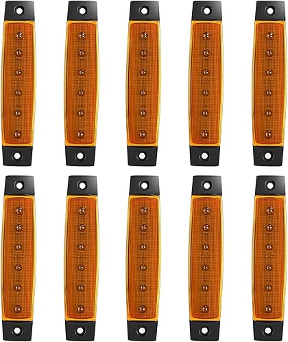 FABOOD F Paquete de 10 luces LED de 12 V CC ámbar de 3.8 pulgadas, 6 luces LED de marcador lateral para remolque, camión, camioneta, cuatrimoto,