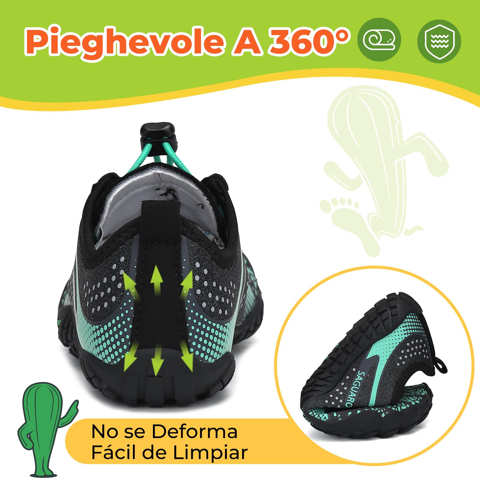SAGUARO Barefoot Zapatillas Minimalista Comodas Zapatillas de Trail Running per Niños Niñas, Gr.24-36