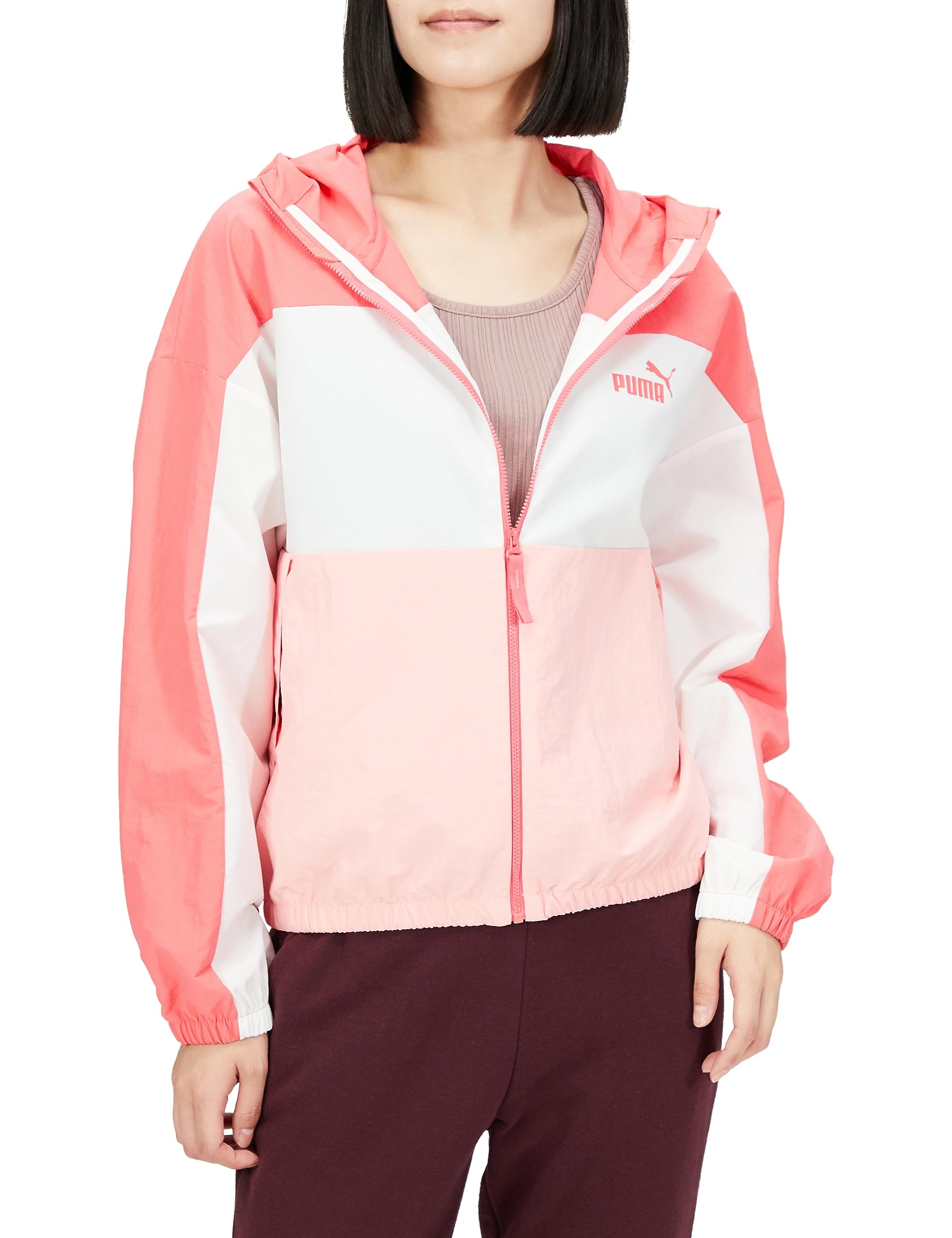 【PUMA】ウィンドブレーカー　上下　ネイビー×ピンク　レディース　LL相当 プーマ PUMA ジャケット ウインドブレーカ スポーツ ゴルフ