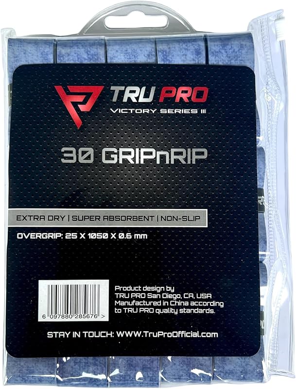 GripnRip Overgrips 30-Pack | Extra Dry | Super Absorbent | Non-Slip
