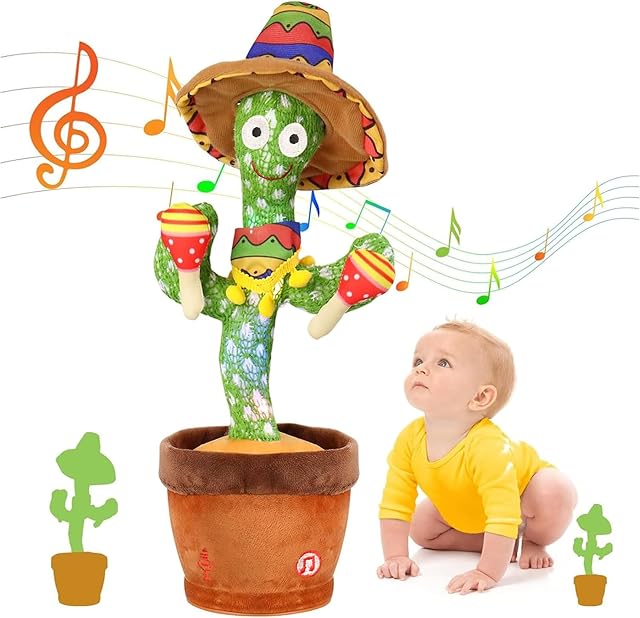 Edencomer Talking Cactus Toy, Dancing Cactus Toy, Singing Cactus Toys Repeating What You Say Childrens Toys, Sing Toys for Baby