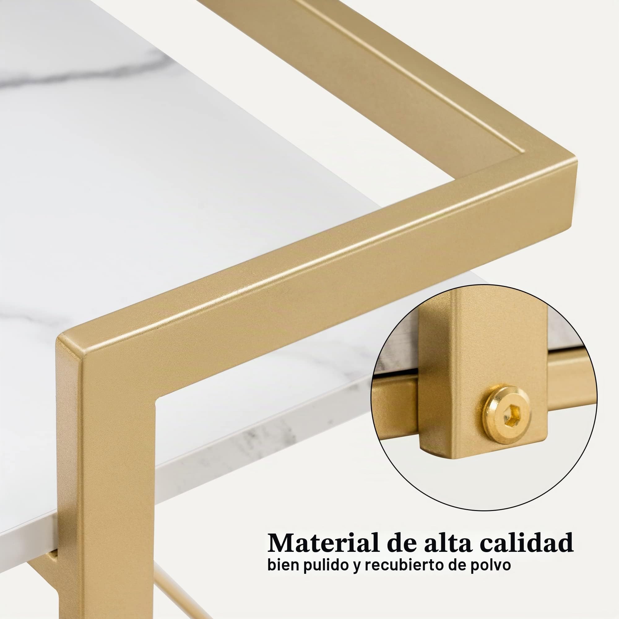 M MCombo Carro de Servicio con Ruedas, Carro de Cocina Carro de Bar Estructura metálica, Carro Moderno Carro Multiusos con 3 Niveles, para Cocina salón Oficina, 33x43x75cm, 0033
