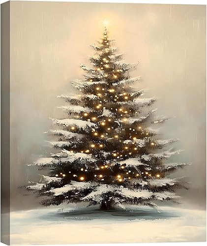 Miniatura 29 de FLZYKGPA Impresiones artísticas retro de Navidad de 12 x 18 pulgadas, lienzo navideño de Papá Noel, póster de Navidad de granja de invierno, Imagen