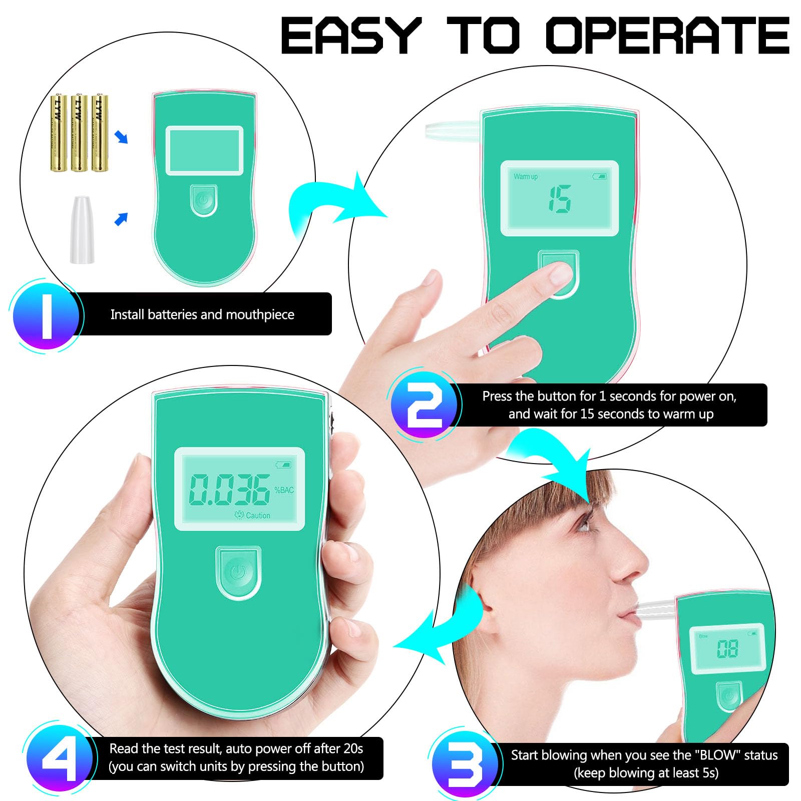 Uwelliky Alcootest Ethylotest Electronique, Capteur à Semi
