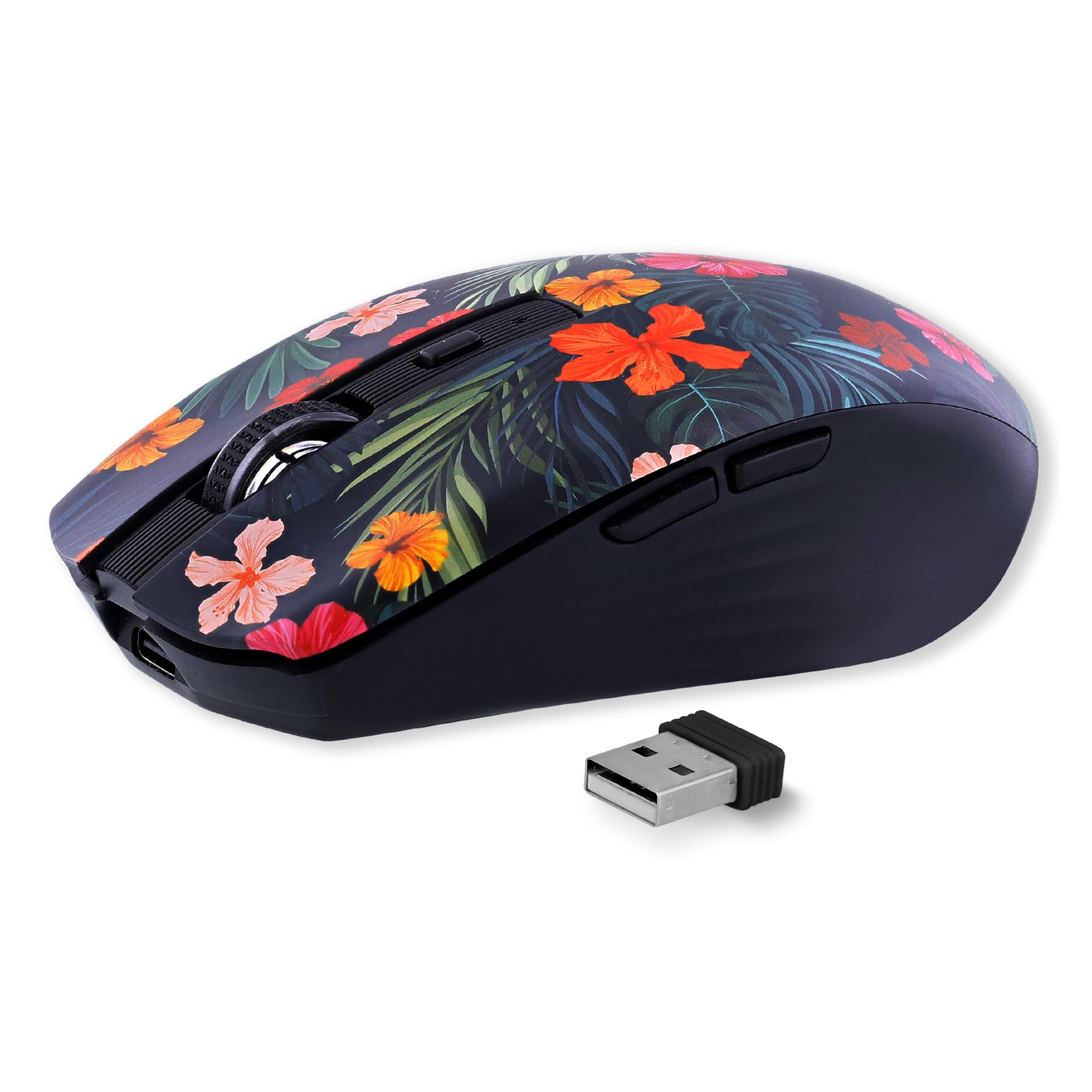 T'nB - Kabellose Maus, Dual Mode Bluetooth und USB-A, Wiederaufladbar, Lange Batterielebensdauer, Leise, 1600 DPI Genauigkeit, 6 Tasten, Kompatibel mit Windows, Linus und MacOs - Modell Amazonia