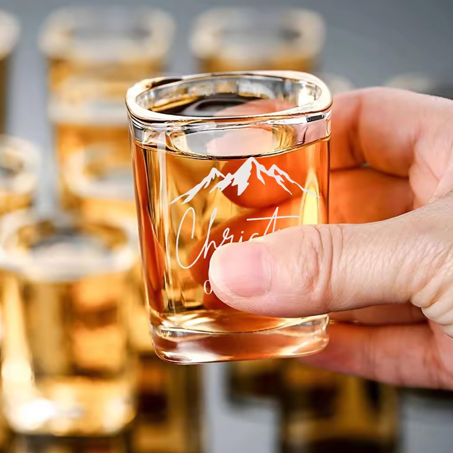 Verres à Shot Personnalisés Monogrammés - Ensemble Verres à Whisky Gravés Pour Mariage, Anniversaire, Bar