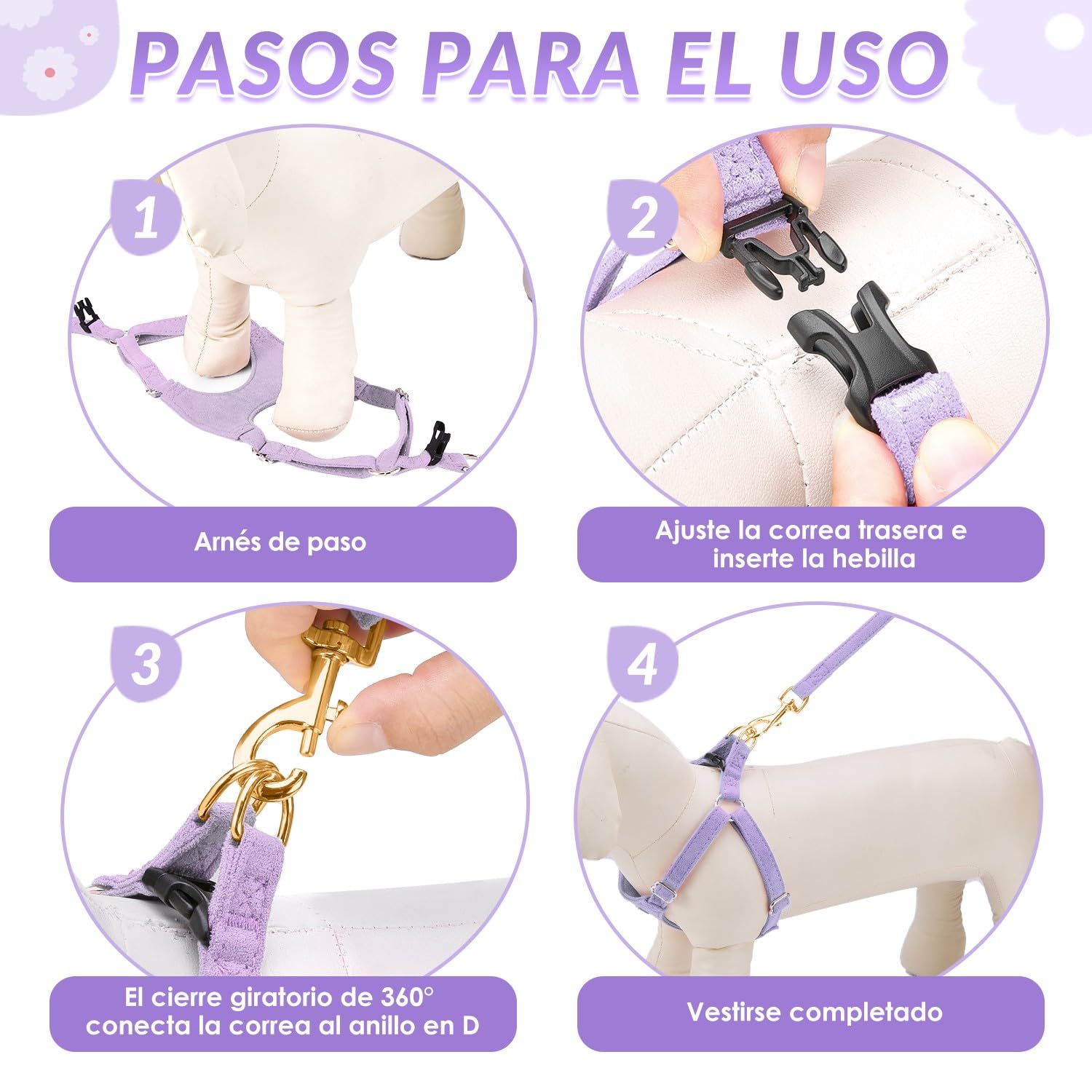 SlowTon Arnés Antitirones para Perros con Correa – Arnés Suave y Ligero de Entrada Fácil para Cachorros, Arnés Ajustable para Perros Pequeños y Medianos