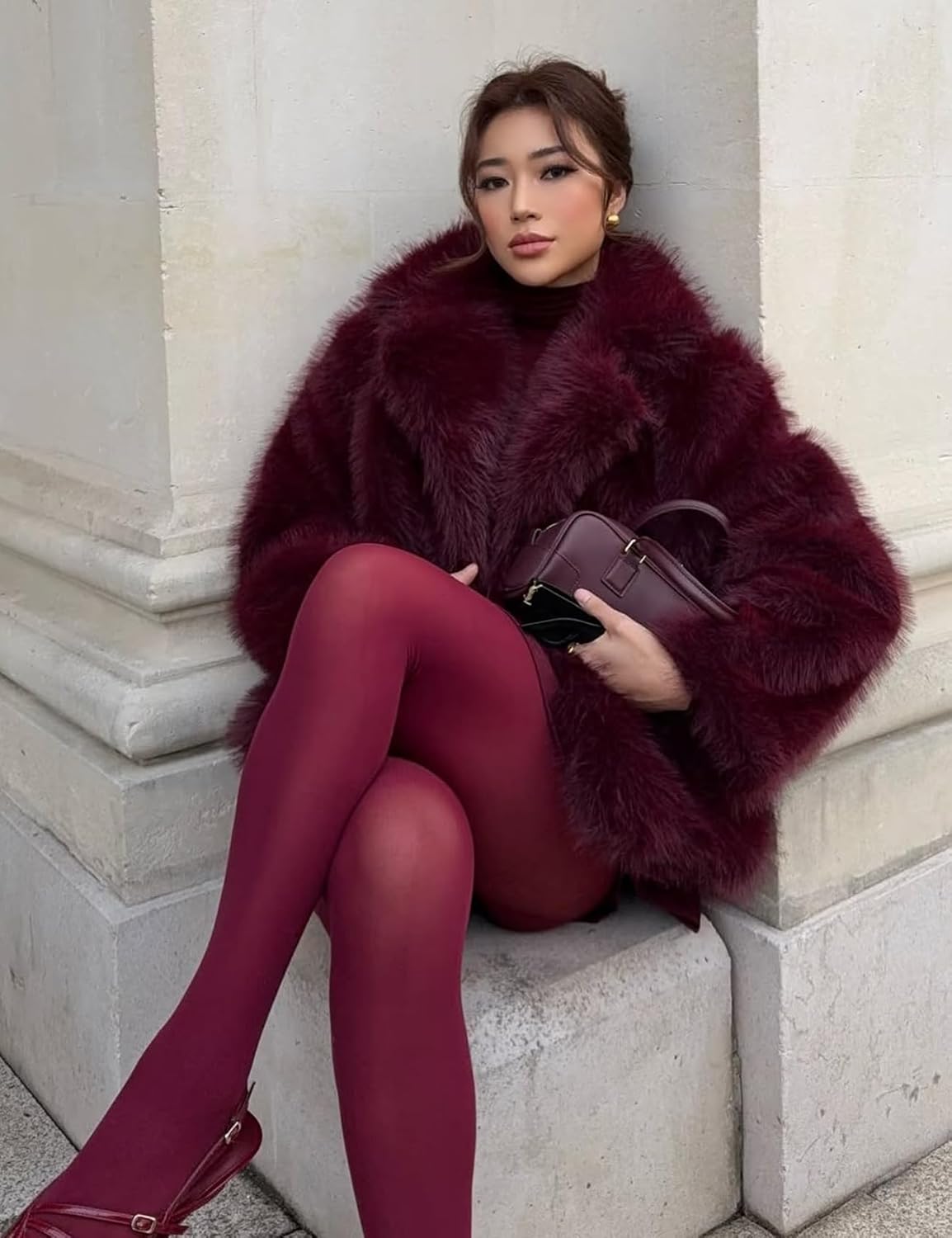 Yimoon Women's Faux Fur Coat Fluffy Faux Fur Jacket Winter Furry Open Front Lapel Shaggy Parka Coats Outerwear - Image 5