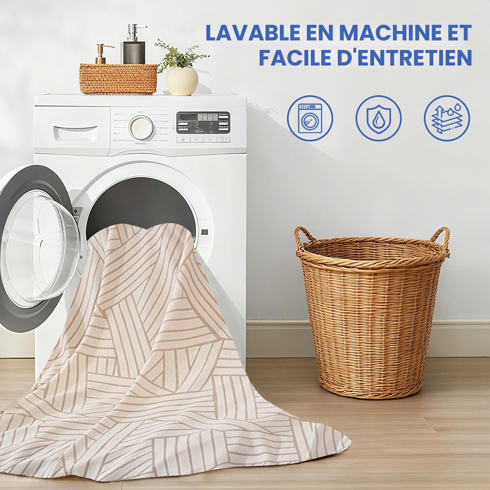 Ystyle Housse De Canapé 200x340 CM, Protection Canape Chat Chiens Anti Griffe, Jete De Canape Grande Taille Lavable, Décoration Intérieure, pour Le Salon Café, Beige Brun