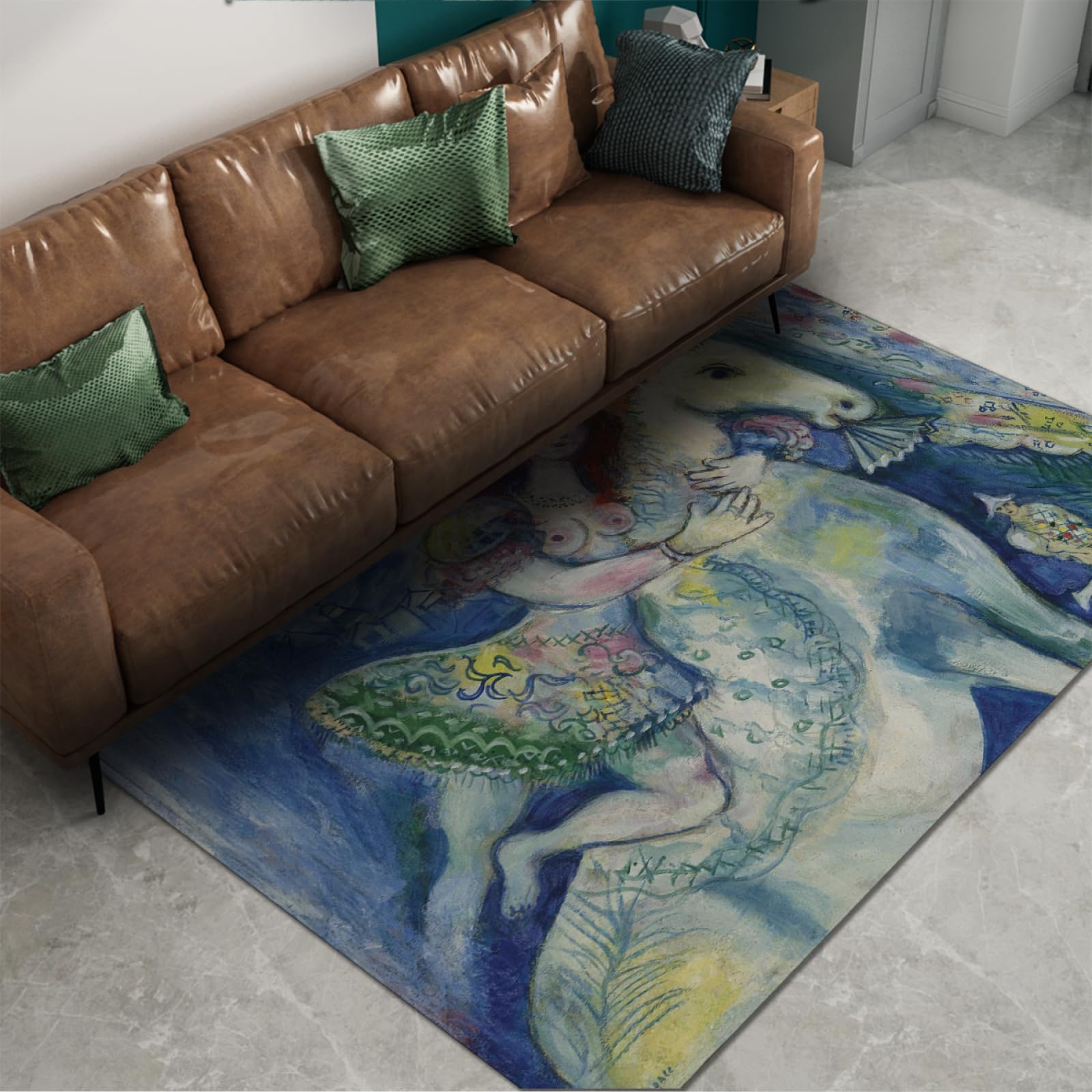 Tapis de cuisine Marc Chagall 150x210cm antidérapant et moderne
