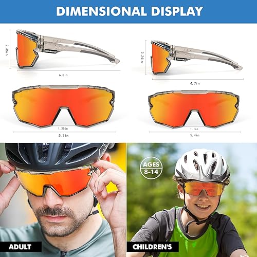 Miniatura 5 de Gafas de sol polarizadas, gafas de ciclismo para adultos y jóvenes, hombres y mujeres, gafas de protección para béisbol