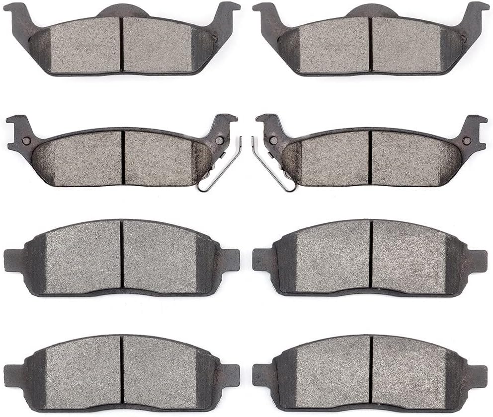 cciyu D1083 D1012 8pcs Front & Rear Ceramic Brake Pads Kits 2005-2008 For Ford For F-150[All Models];2004 For Ford For F-150[New Body Style];2006-2008 For Lincoln For Mark LT[All Models]