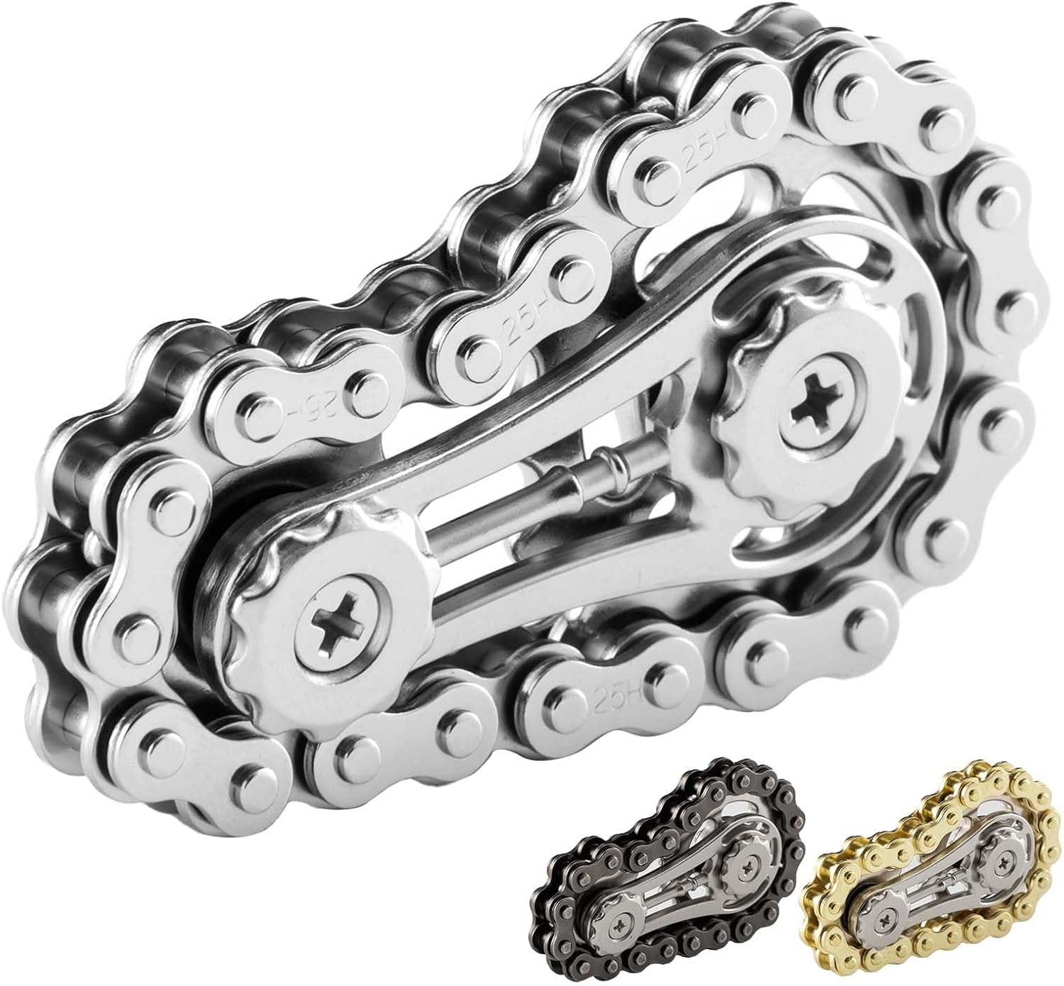 Three Piece Set; Reduced Pressure Metal Gyroscope; Chain Wheel fingertip Toy; Bicycle Sprocket; Relieve Anxiety and Stress; Dynamic Toys for Exercising Finger Flexibility