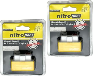 Hugwits 2-Pack Car Power Upgrade Pro Booster: 35% More Power, 25% More Torque, OBD2 Plug-and-Play for Gasoline Vehicles (Yellow)