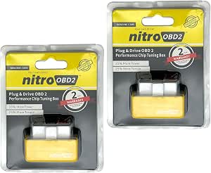 2 PCS Car Power Upgrade Pro, Plug-and-Play Power Booster, 35% More Power 25% More Torque, Adaptation OBD2 Automotive Plug, Compatible with Gasoline Vehicle (Yellow)