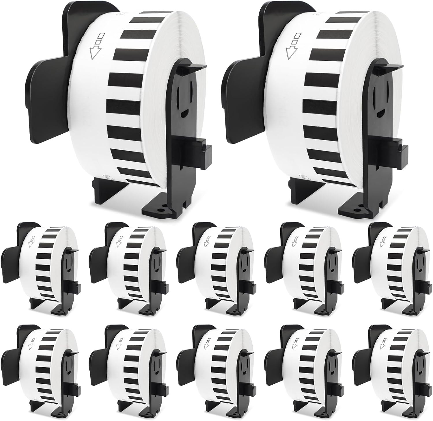 12 Rolls Compatible with Brother DK-22210/DK-2210(1.1 in x 100 ft) Continuous Address Barcode Labels Replacement Refills QL-800 QL-820 QL-810 QL-1110 QL Label Printer