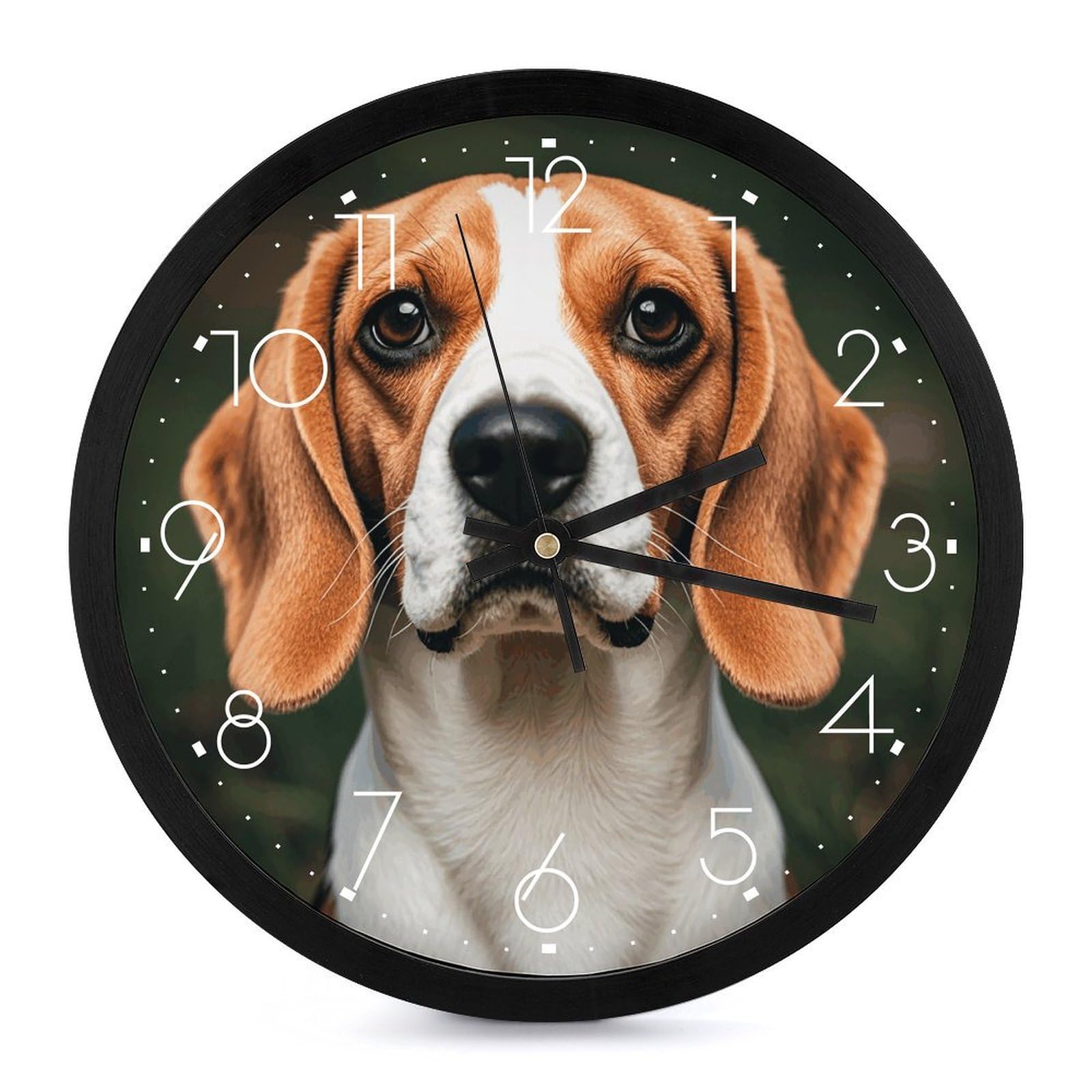 Horloge murale analogique beagle ronde de 25,4 cm pour une salle de classe zen