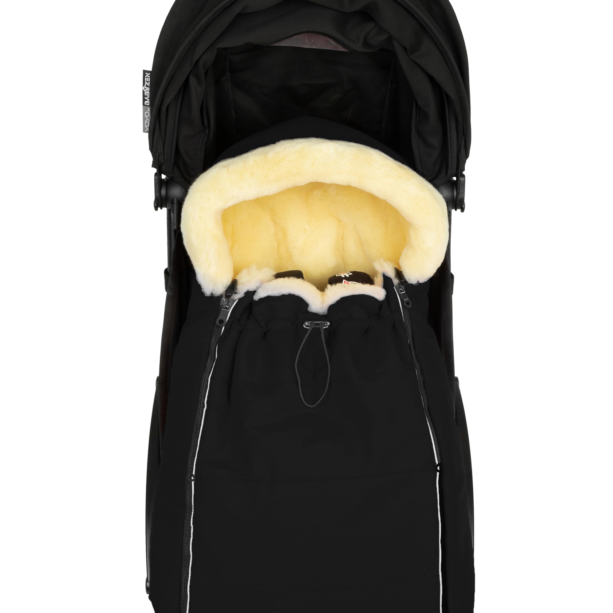 WERNER CHRIST BABY, Lammfell-Fußsack LADIS – für kleine Reisebuggys (Kinder ab 6 bis 36 Monate), aus medizinischem Lammfell, in schwarz (Black)