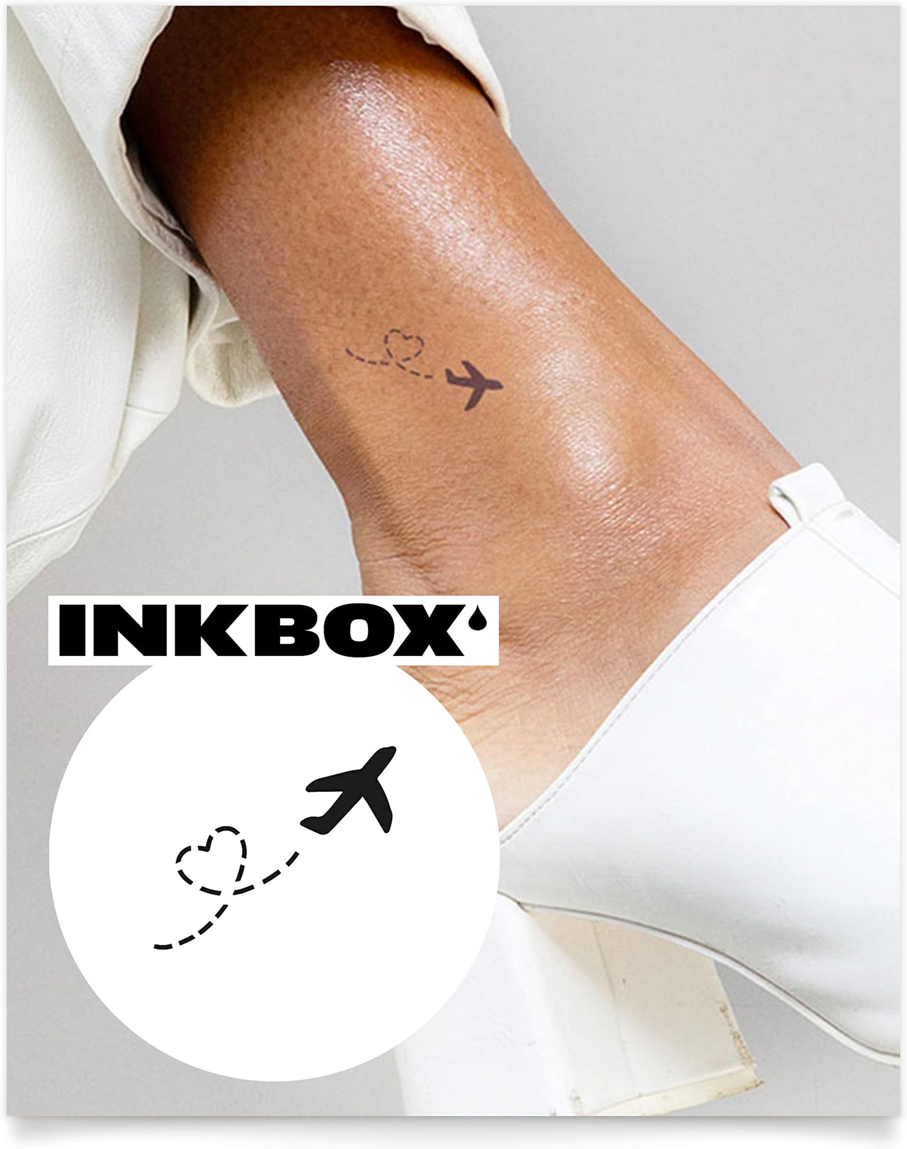 Inkbox Temporary Tattoos, Semi-Permanent Tattoo, One Premium Easy Long Lasting, Waterproof Temp Tattoo with For Now Ink - Lasts 1-2 Weeks, Aviator, 2 x 2 in