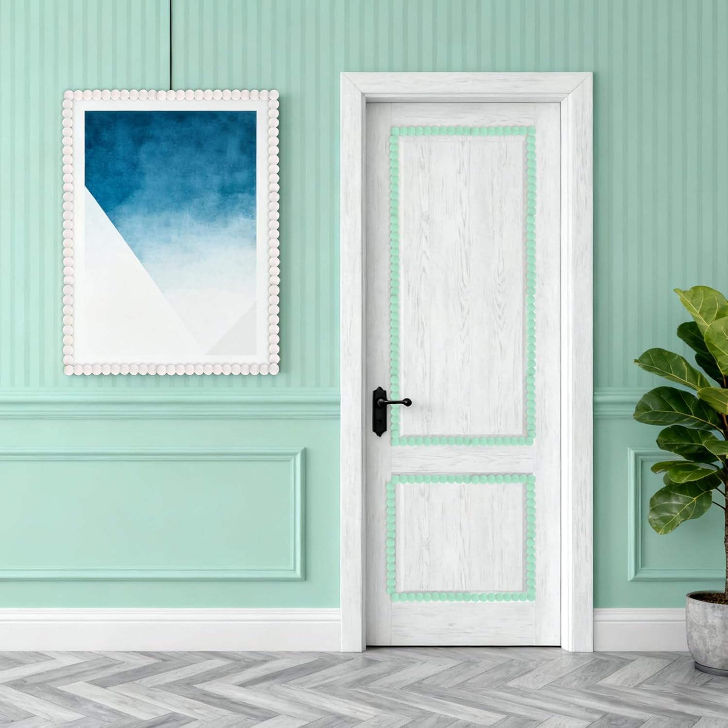 120" x 0.59" Flexible Molding Trim Peel and Stick Molding for Home Walls, Easy to Paint, Decorative Bead Pearl DIY Wall Trim Molding for Bathroom Doors, Windows, Mirrors Frame, Tile, Cabinet - Image 5