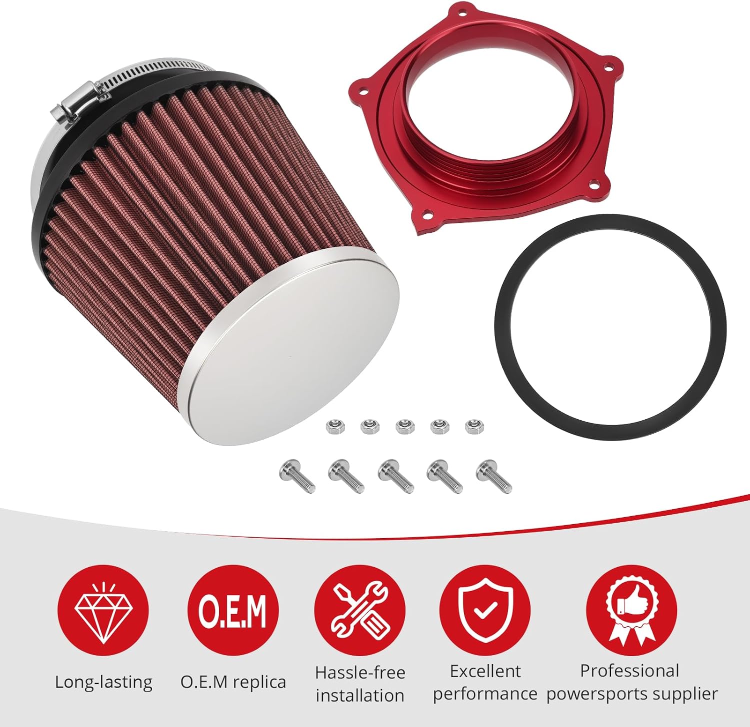 JAVIK Air Filter Kit With Guide Holder Seal Bolts For Yamaha YFZ450 YFZ450R YFZ450X YFZ450R SE 2008-2024 O.E.M# 5TG-14451-00-00
