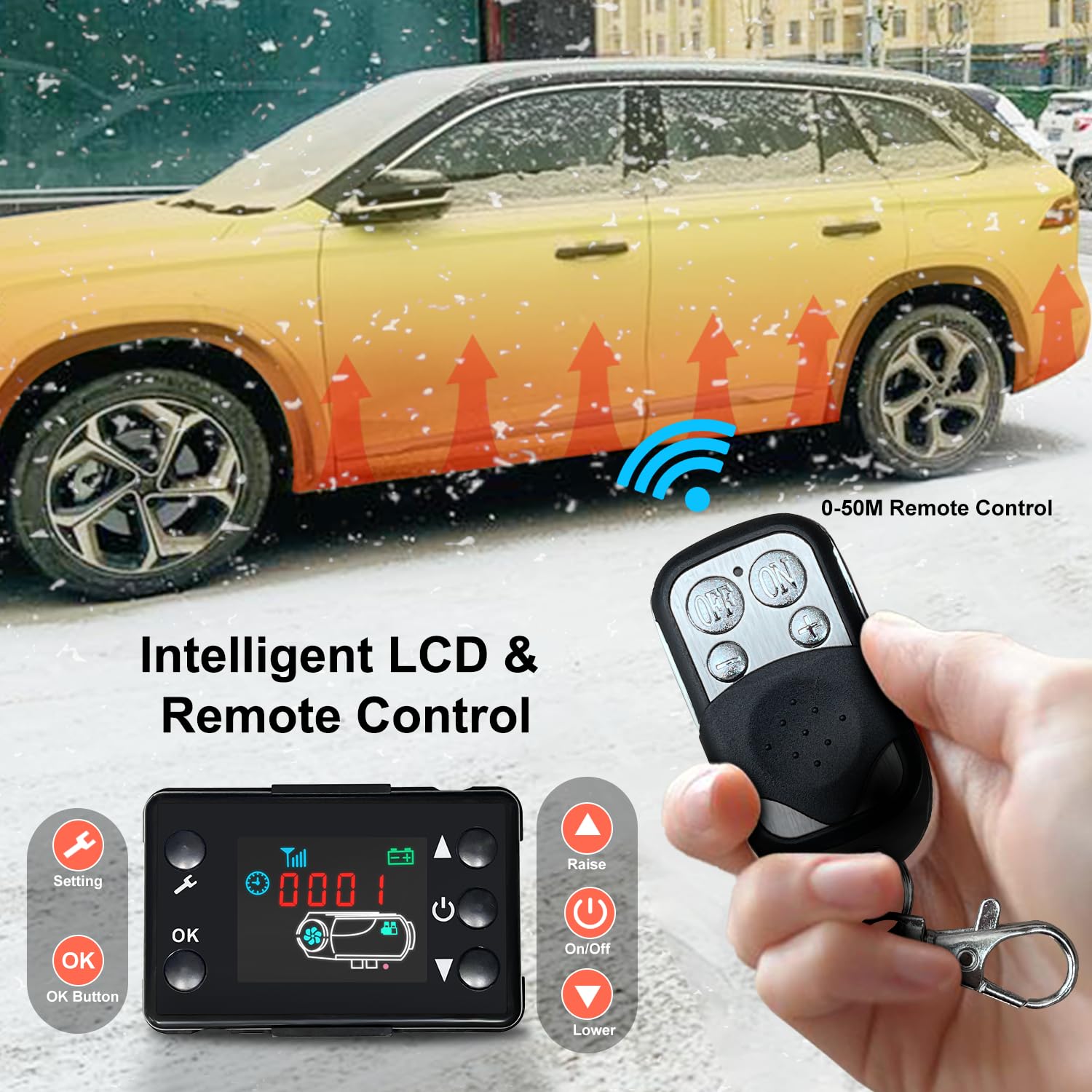 12V 5-8kW Dieselheizung Standheizung, Luftheizung Air Diesel mit LCD-Anzeige & Fernbedienung & Bluetooth-APP, Standheizung Lufterhitzer fur Auto, Wohnmobil, Boote, RV, LKW(07R-5KW-All in one)