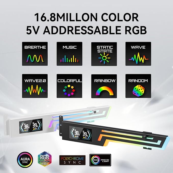 Soporte para GPU con RGB y pantalla temp para CPU y GPU miniatura 7