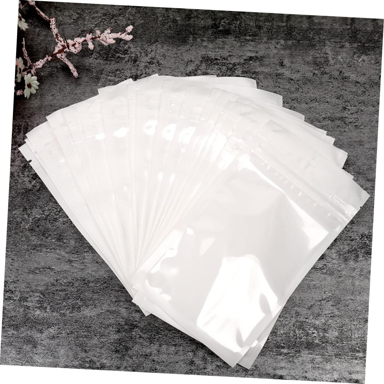100pcs Reclosable Sealing Bags for Food Storage Toy Travel Packing Bags Sealed Closure and Hanging Hole