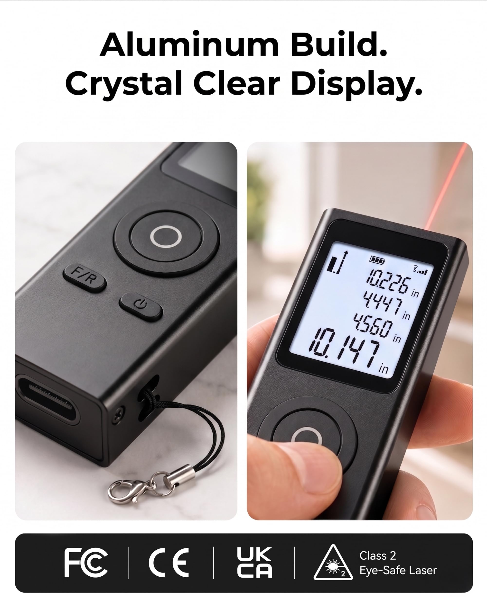 Cooper Ray Mini Laser Measuring Tool, Pocket Size Laser Tape Measure — Amazon image 8