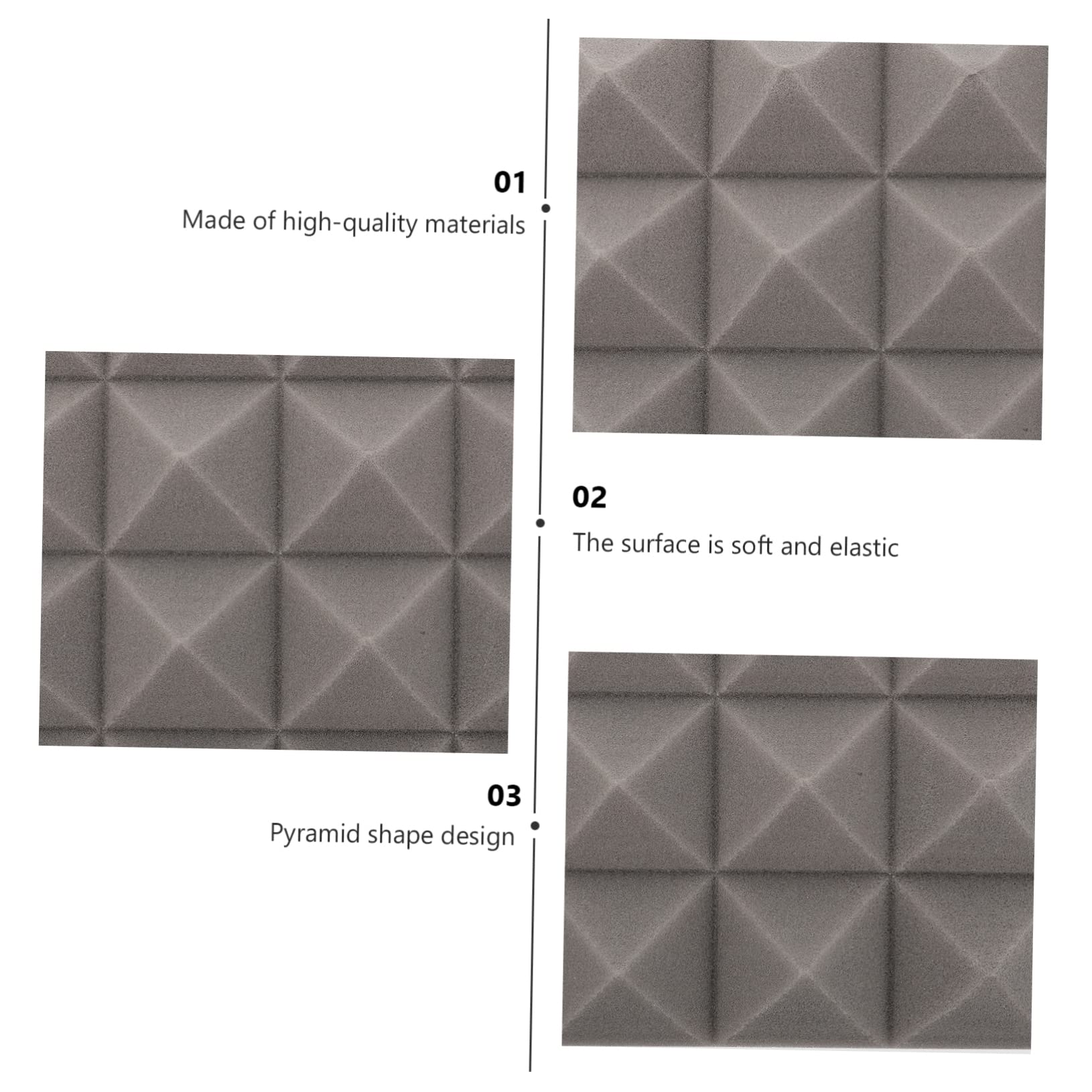 12pezzi Pannelli Fonoassorbenti Espansi in Leggeri e Resistenti per Studi di Registrazione di Controllo Uffici Home Studio e Home Theater Assorbono Energia Acustica Riducendo