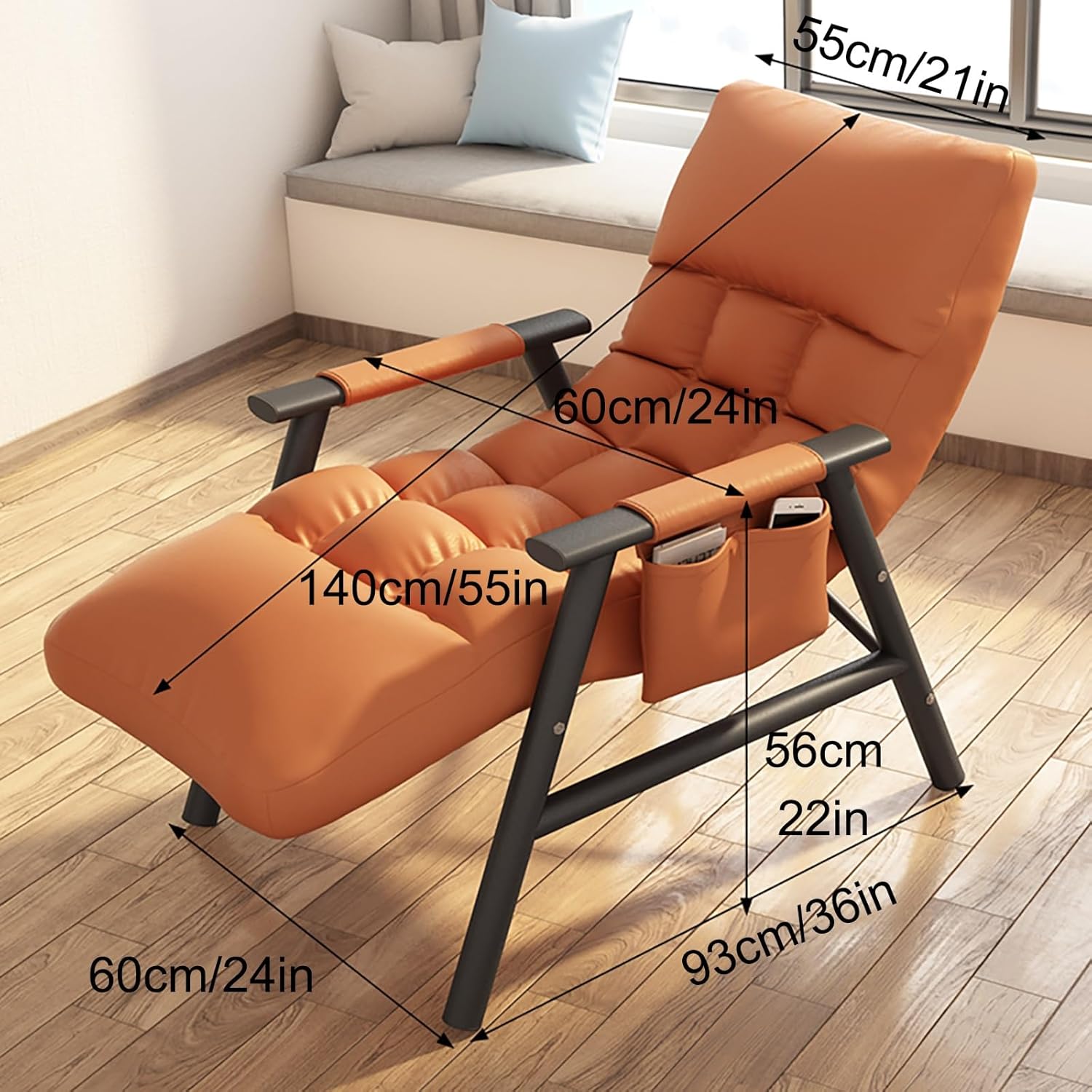 Outdoor Folding Chairs, Lazy Chair, Reclining Patio Chairs, Portable Folding Chair, Adjustable Reclining Folding Outdoor Chairs, Lunch Break Office Siesta Bed