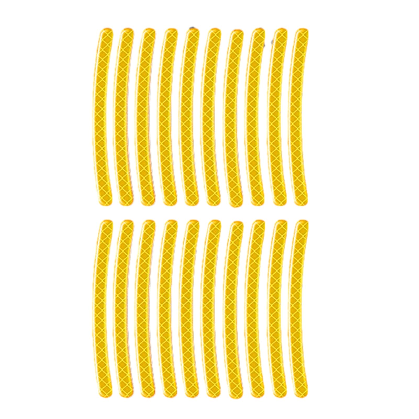 sugerou 20 Pack Reflective Wheel Stickers for Car Rims – Prismatic PVC Rim Tape for Night Visibility, Pre-Cut Safety Decals for 13-22 Inch Wheels Yellow 20PCS