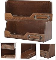 Vista 3 de Caja organizadora de joyas de madera clásica Washi Tape Holder 2pc Estuche de almacenamiento de escritorio
