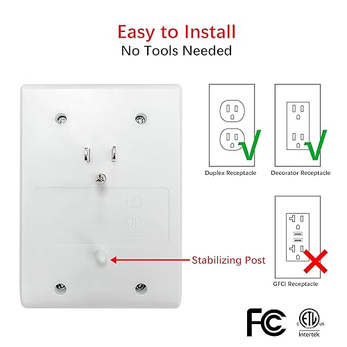 Miniatura 3 de Clear Power Protector de sobretensiones de 3 salidas laterales de 1200 julios con 3 puertos USB-A y cargadores USB-C de 1 puerto, CP30009