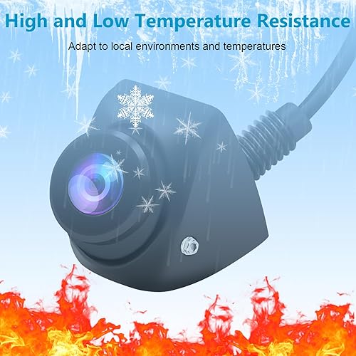 Miniatura 7 de B-Qtech Cámara de visión trasera de respaldo para vehículo AHD 1080P, lente ojo de pez ajustable de gran angular de 175 CVBS AHD conmutable, cámara