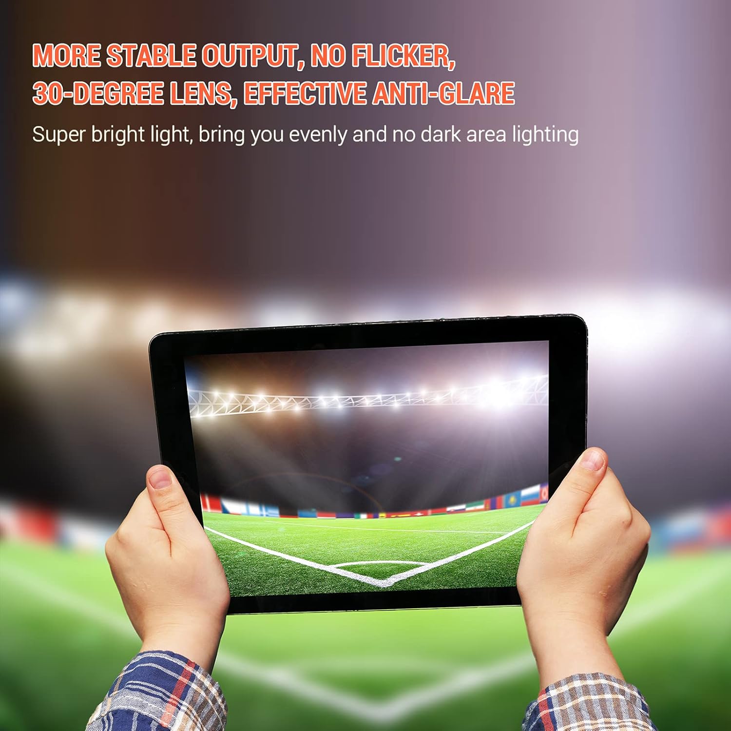 Flash Deals - 70% OFF Adiding Stadium Lights LED 500 Watts 65000 Lumens Flood Light Outdoor Super Bright Sport Court Gym Lighting 30° Beam Angle 5000K Daylight White 100-277V IP66 Waterproof UL DLC Listed