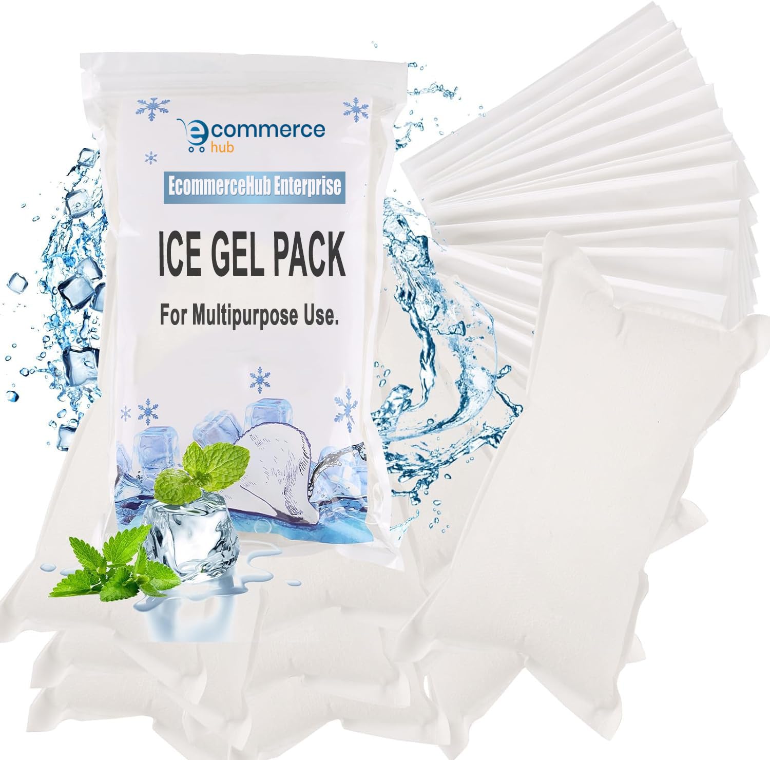 EcommerceHub Ice Packs for Shipping Food, Small Cooler Packs for Cooler Box Bags,Transport Frozen Food,Cooler Medicine Transport, Keep Food Cold Fresh, 100ML, 04PCS