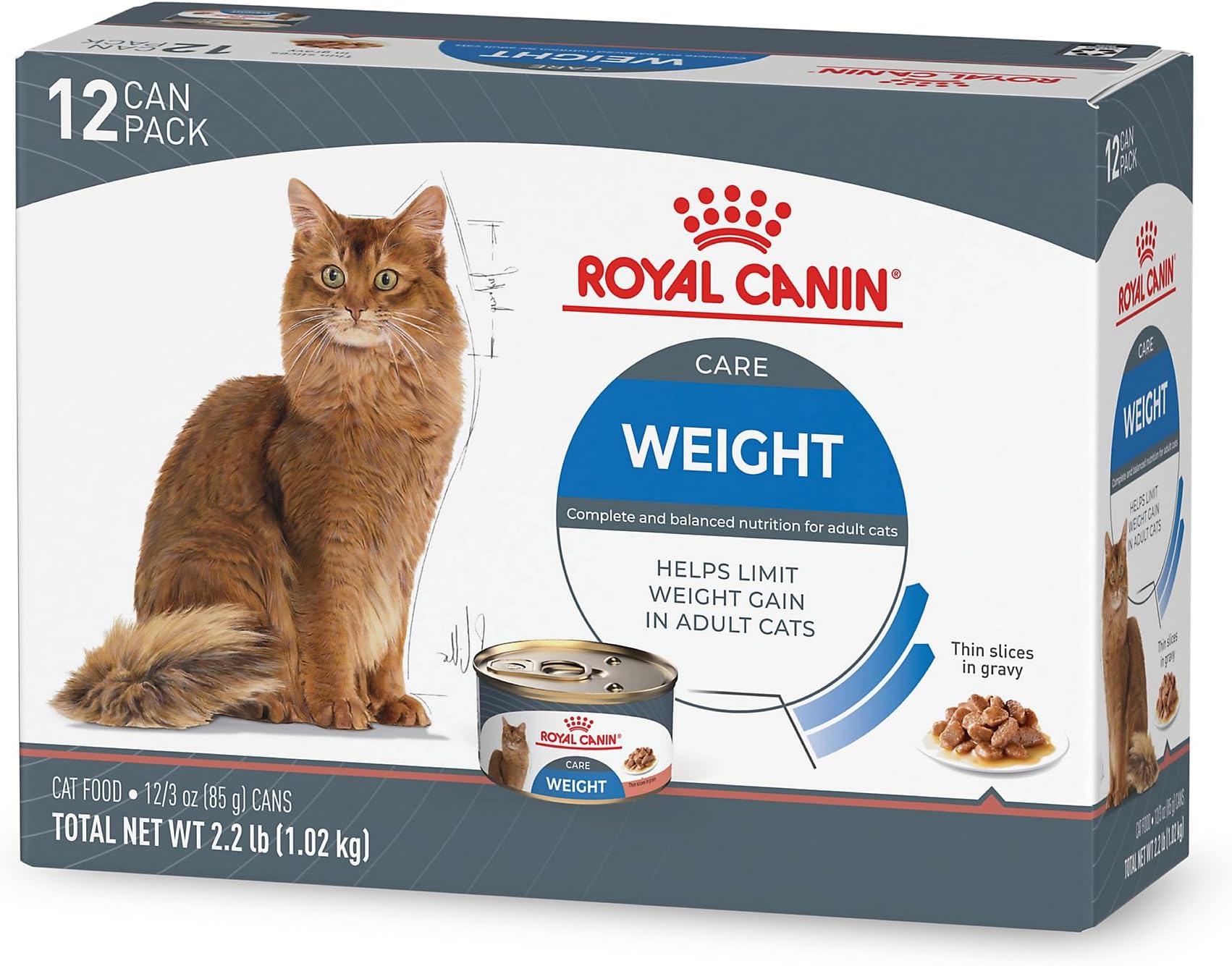 Feline Care Nutrition Weight Care Adult Thin Slices in Gravy Cat Food, 3 oz (Pack of 12)
