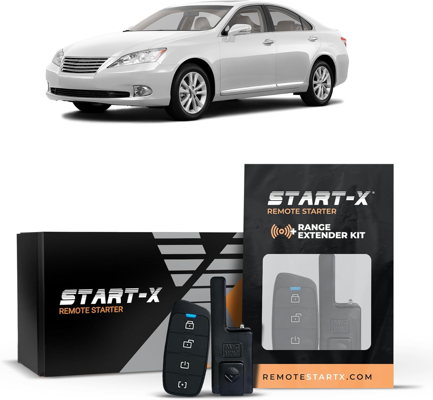 Start-X Remote Starter Kit + 3000ft 2 Way Range Extender for Lexus ES 350 (2007, 2008, 2009, 2010, 2011 2012) Vehicles with Push-to-Start Ignition