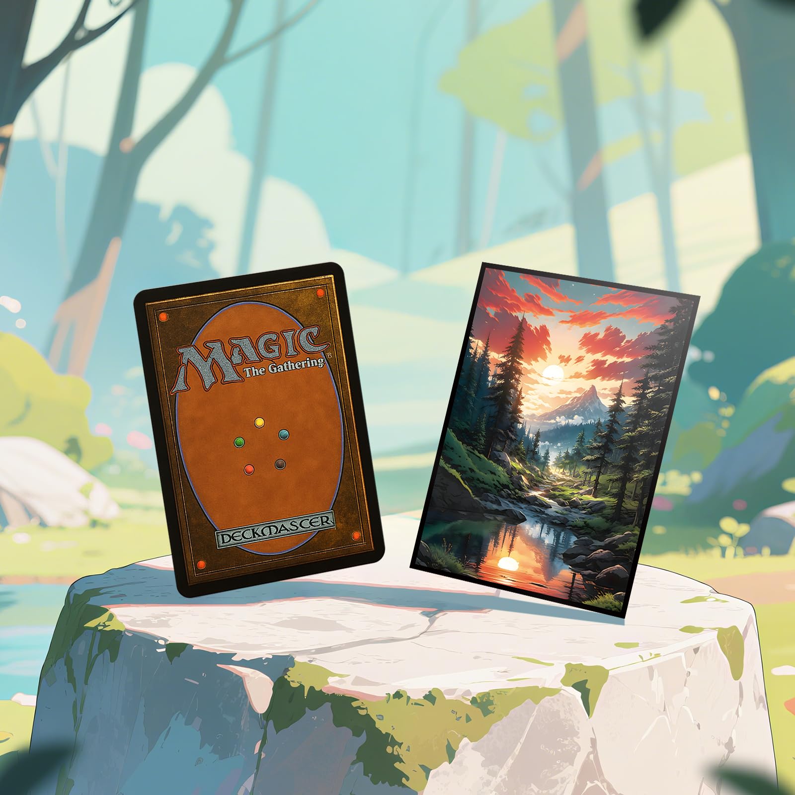 Amazon.com: MTG Card Sleeves - Taiga(Red Green) - Fantasy Dual