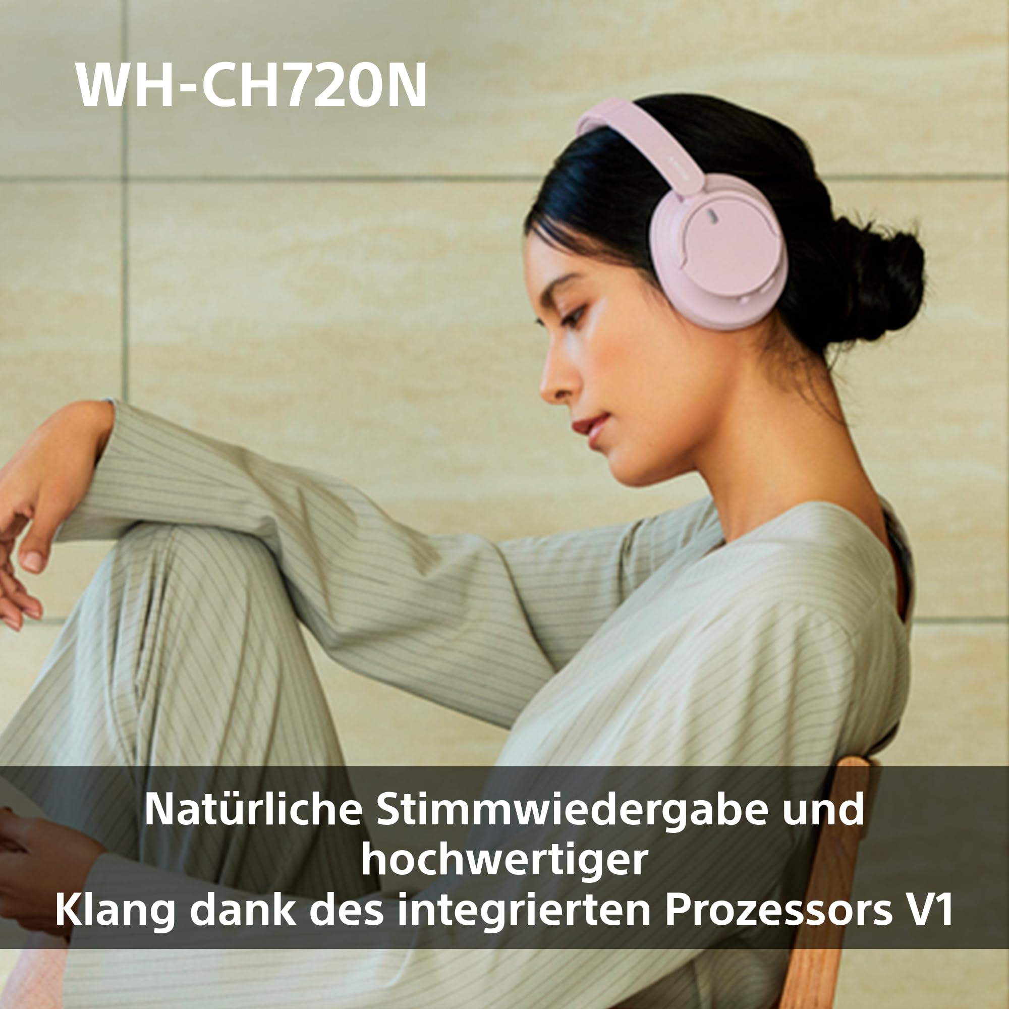 Sony WH-CH720N Kabelloser Bluetooth-Kopfhörer mit Noise Cancelling, 35h Akkulaufzeit, Schwarz