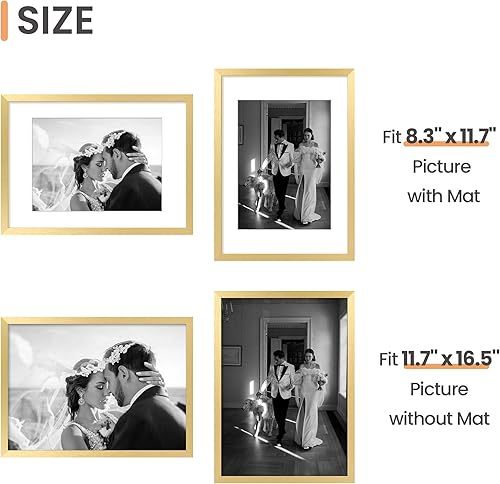 Vista 237 de upsimples - Portarretratos de 8.5 x 11 pulgadas, para fotos de 6 x 8 pulgadas con paspartú o de 8.5 x 11 pulgadas sin paspartú, marcos de fotos