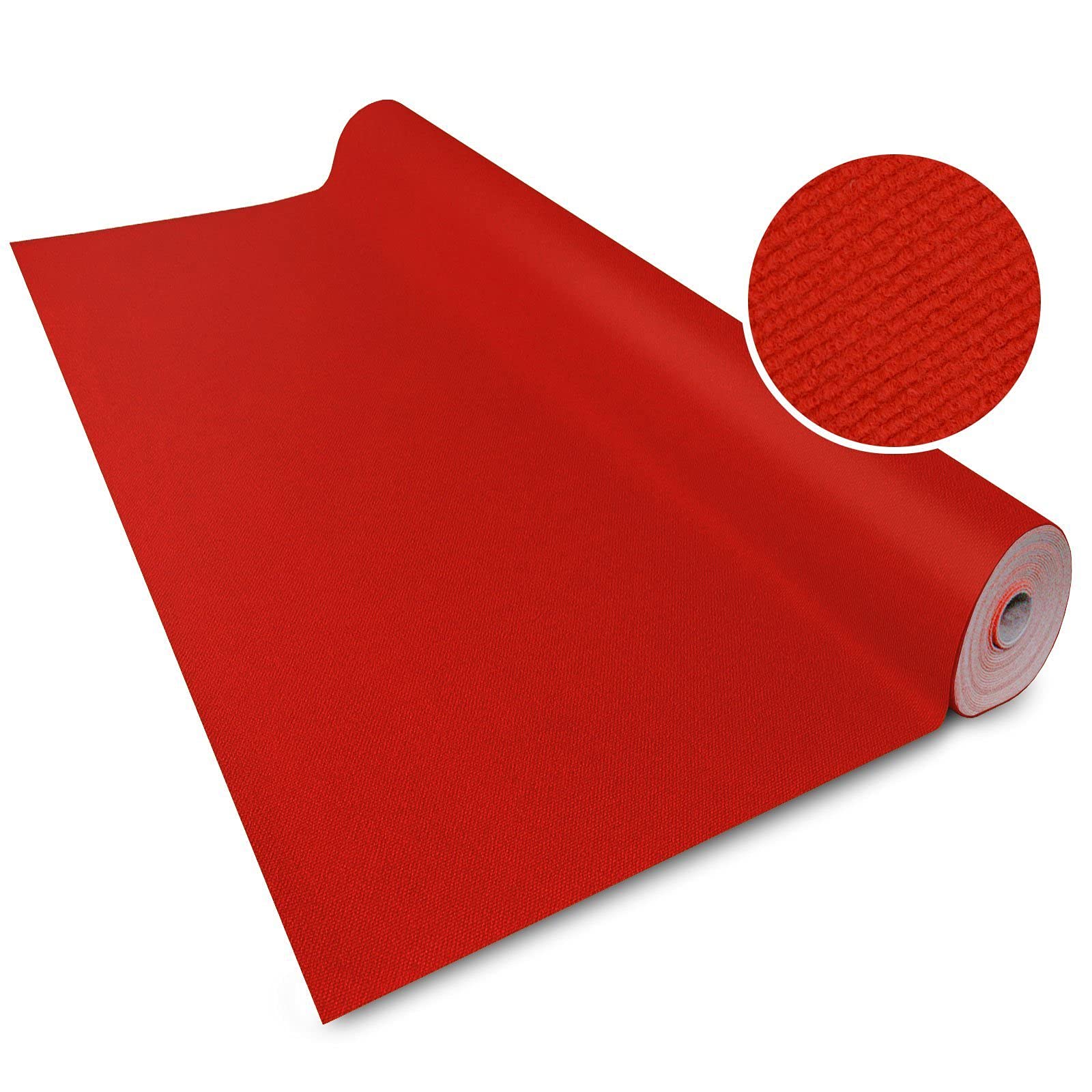 Floordirekt Event- und Messeteppich | Nadelfilz Teppich | Teppich für Messe, Hochzeit & Events | Bodenbelag in vielen Farben & Größen (200 x 400 cm, Rot 43 LV)